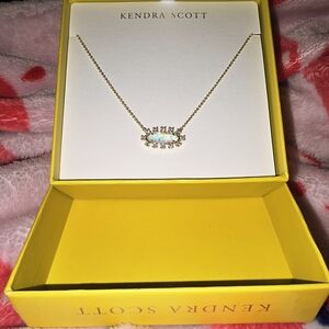 Kendra Scott Gold Necklace with Blue Accents